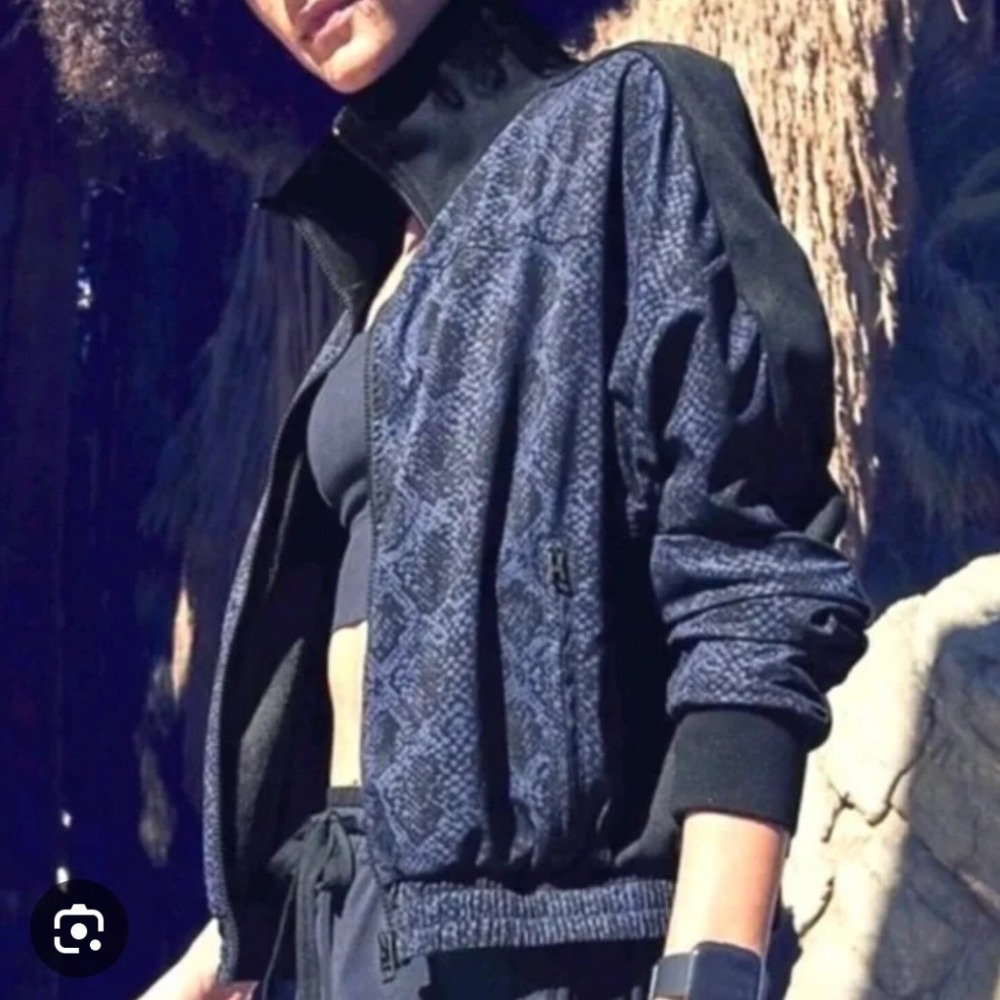 Athleta Brooklyn Snake Python Bomber Jacket Navy … - image 1